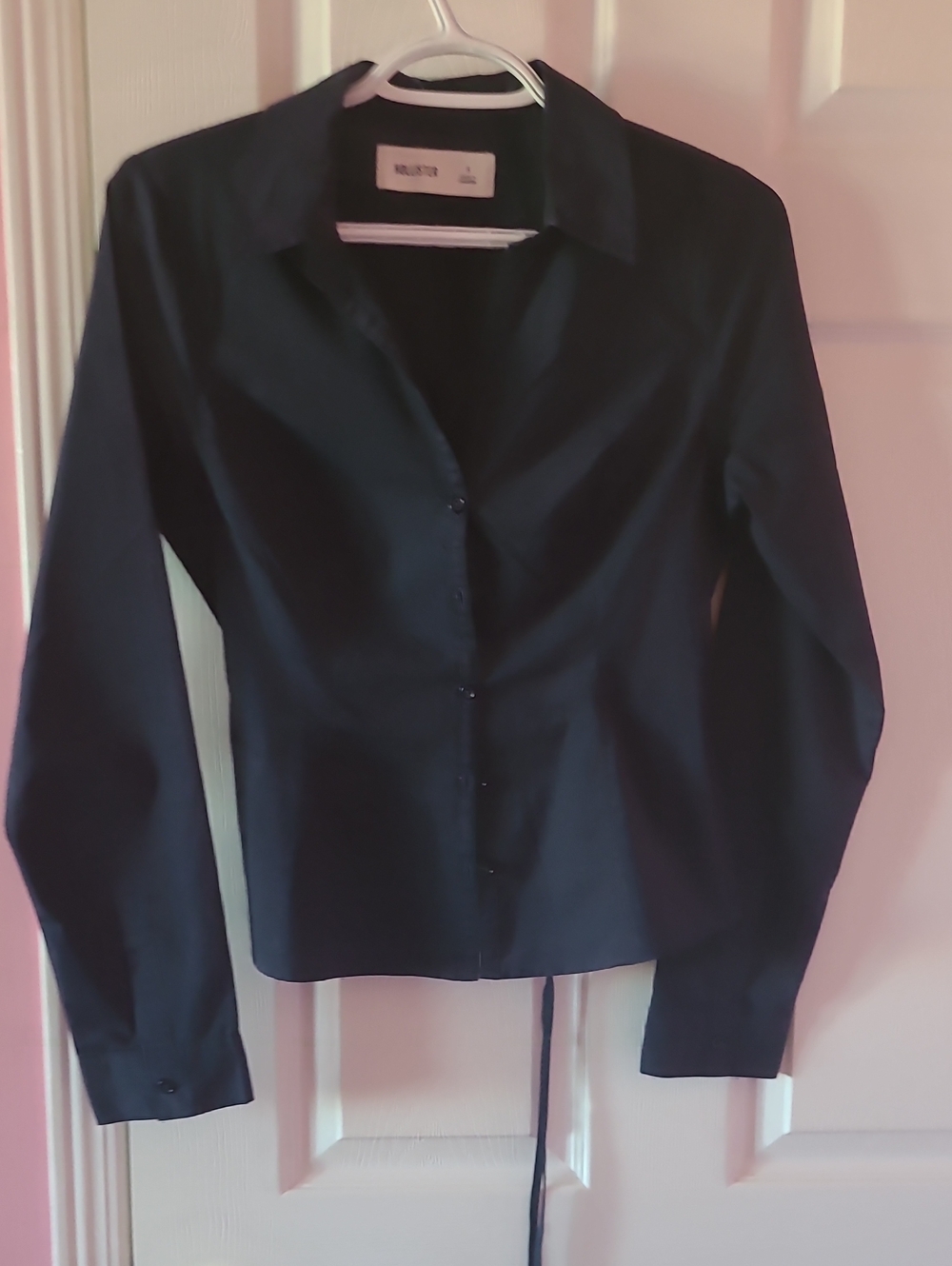 Hollister Navy Blue Women's Button-Down Collared Shirt